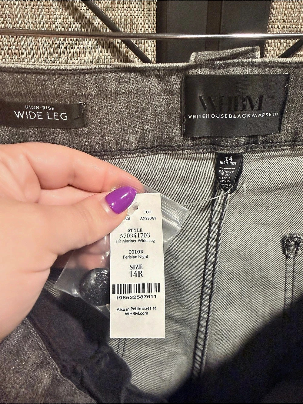 WHBM Mariner High-Rise Wide Leg Jeans in ✨Persian Night✨ NWT -Sz 14 - Picture 10 of 11